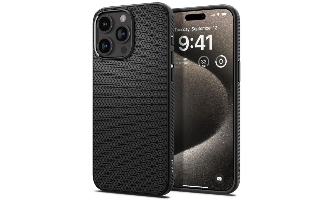 Spigen Liquid Air für iPhone 15 Pro Max matte black