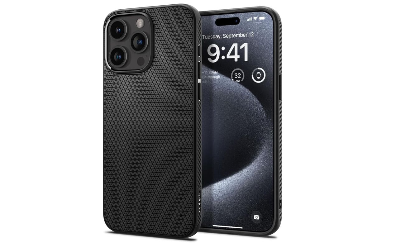 Spigen Liquid Air do iPhone 15 Pro matte black