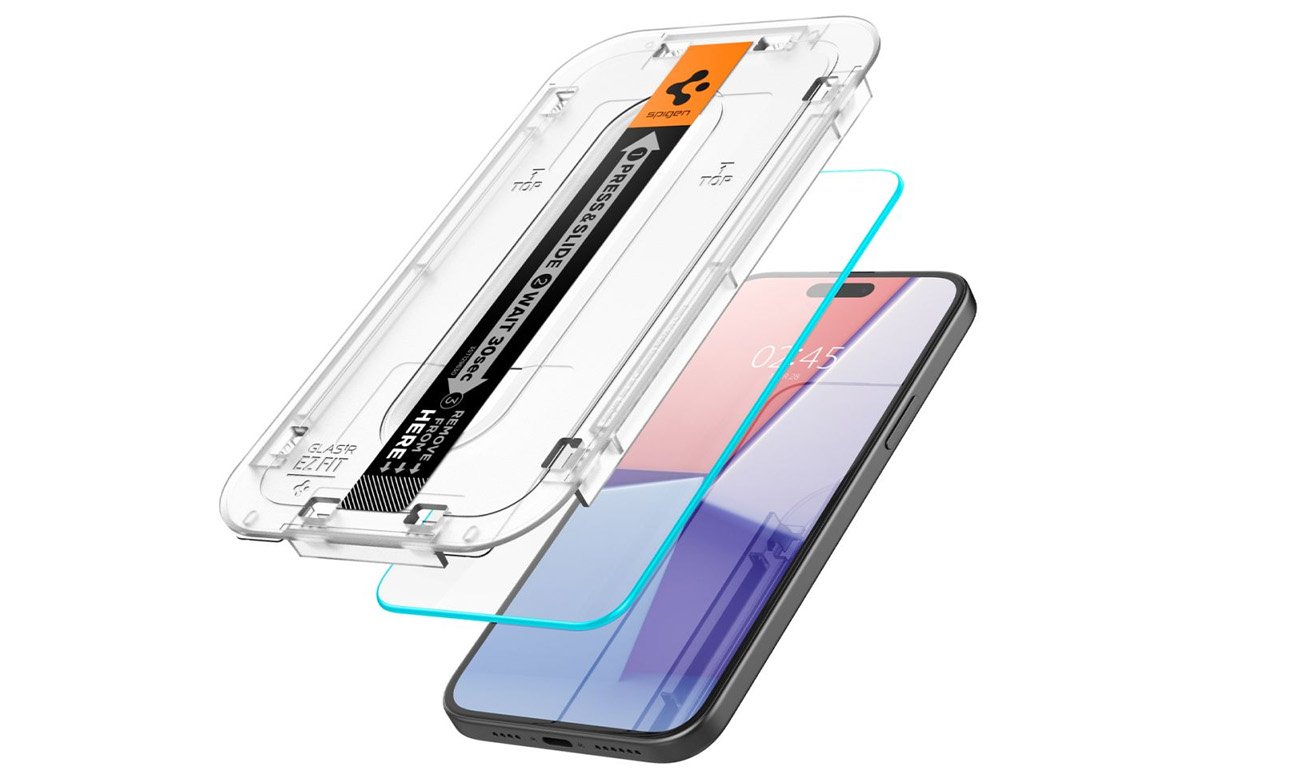 Gehärtetes Glas Spigen Glas.tr 'ez fit' 2er-Pack für iPhone 15 Pro Max klar