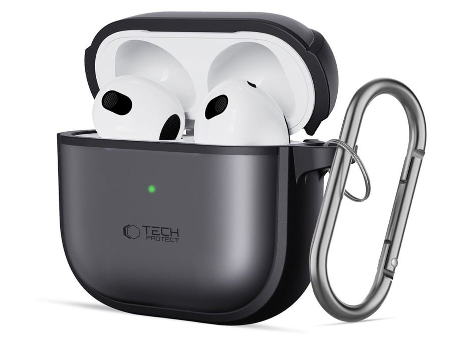 Etui Tech-Protect Magmat do Apple AirPods 4. generacji Matte Black - Widok od przodu pod kątem