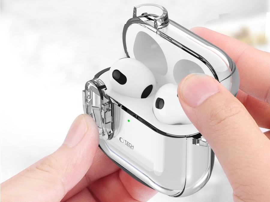 Etui Tech-Protect Slim Hook do Apple AirPods 4. generacji Clear