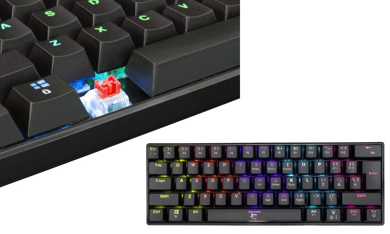 Klawiatura gamingowa WhiteShark SHINOBI (Outemu Red) - Czarna