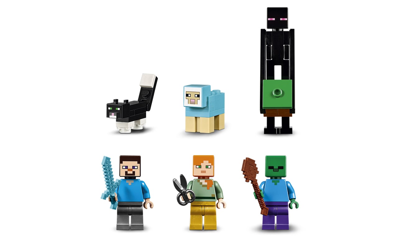 LEGO® figurki Minecraft baza pod wodospadem