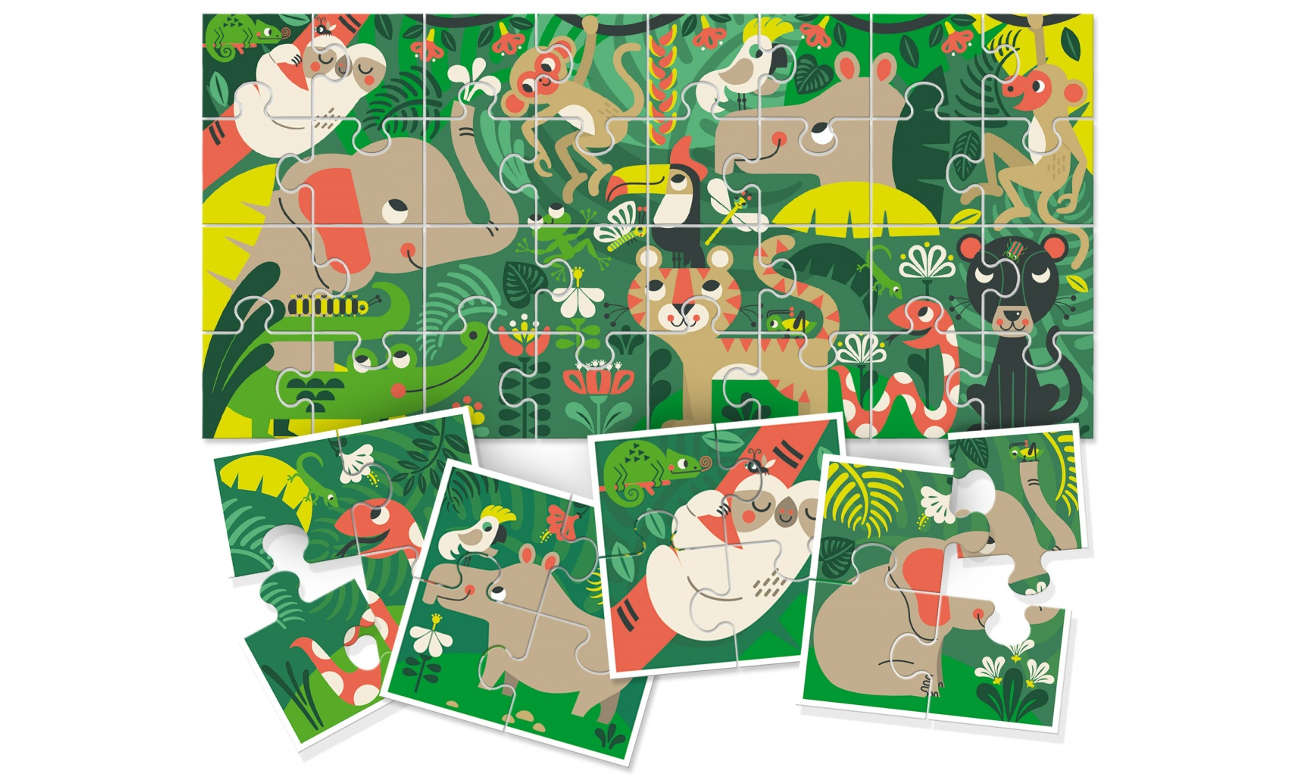 Puzzle Lisciani Giochi Ludattica 8+1 Baby Dżungla 304-58181