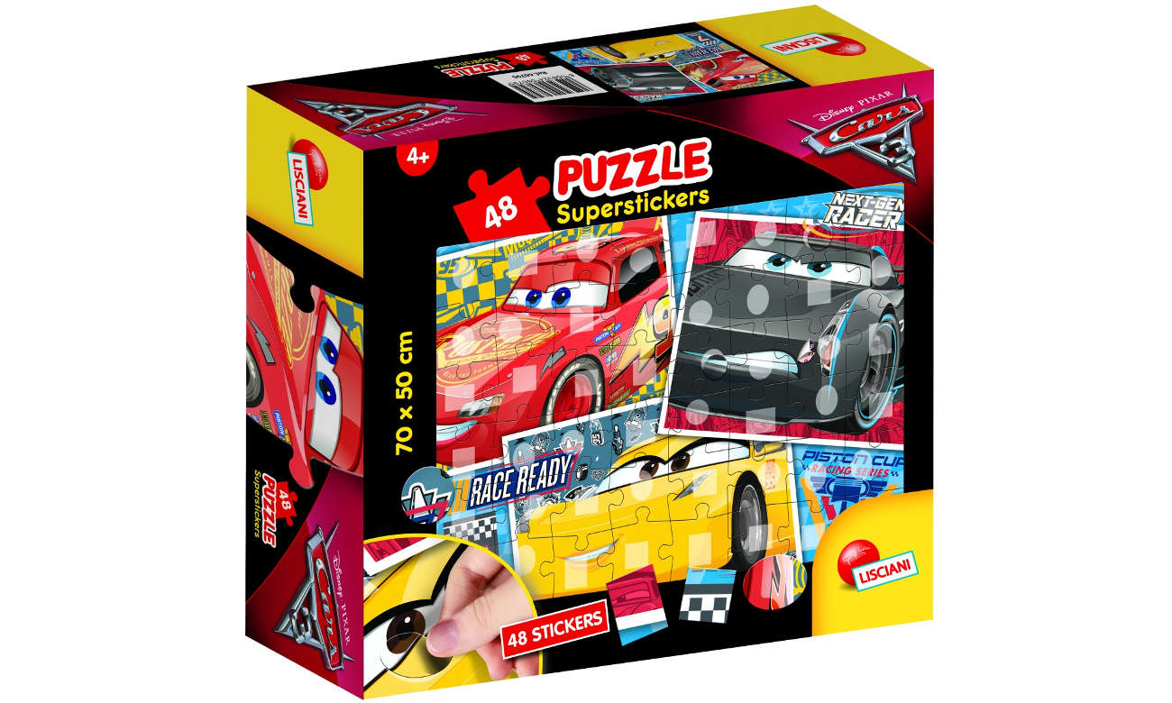 Puzzle Lisciani Giochi Disney super naklejki Auta 3 304-60795