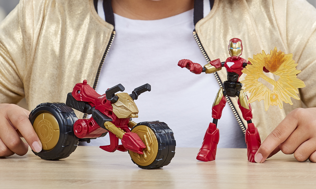 Hasbro Avengers Bend and Flex Iron Man + motocykl