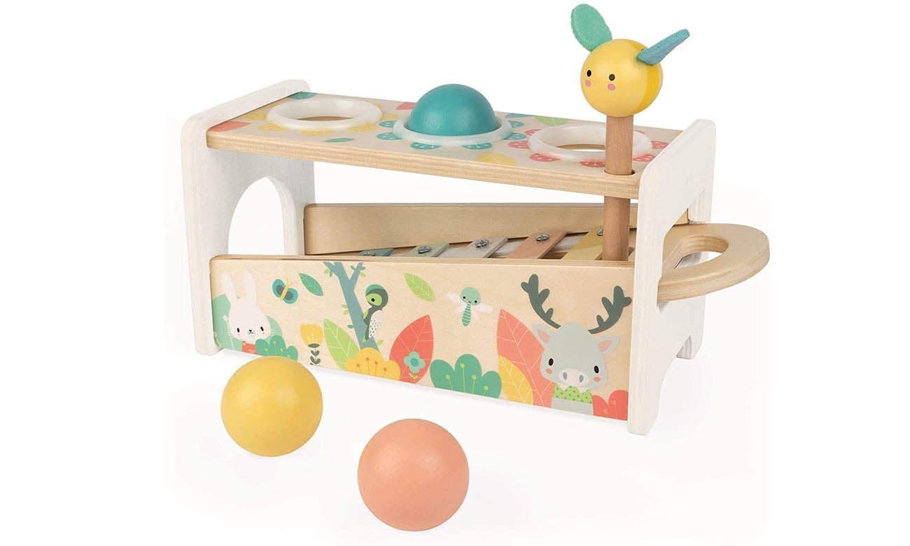 Janod Drewniane cymbałki z kulodromem Pure J05155