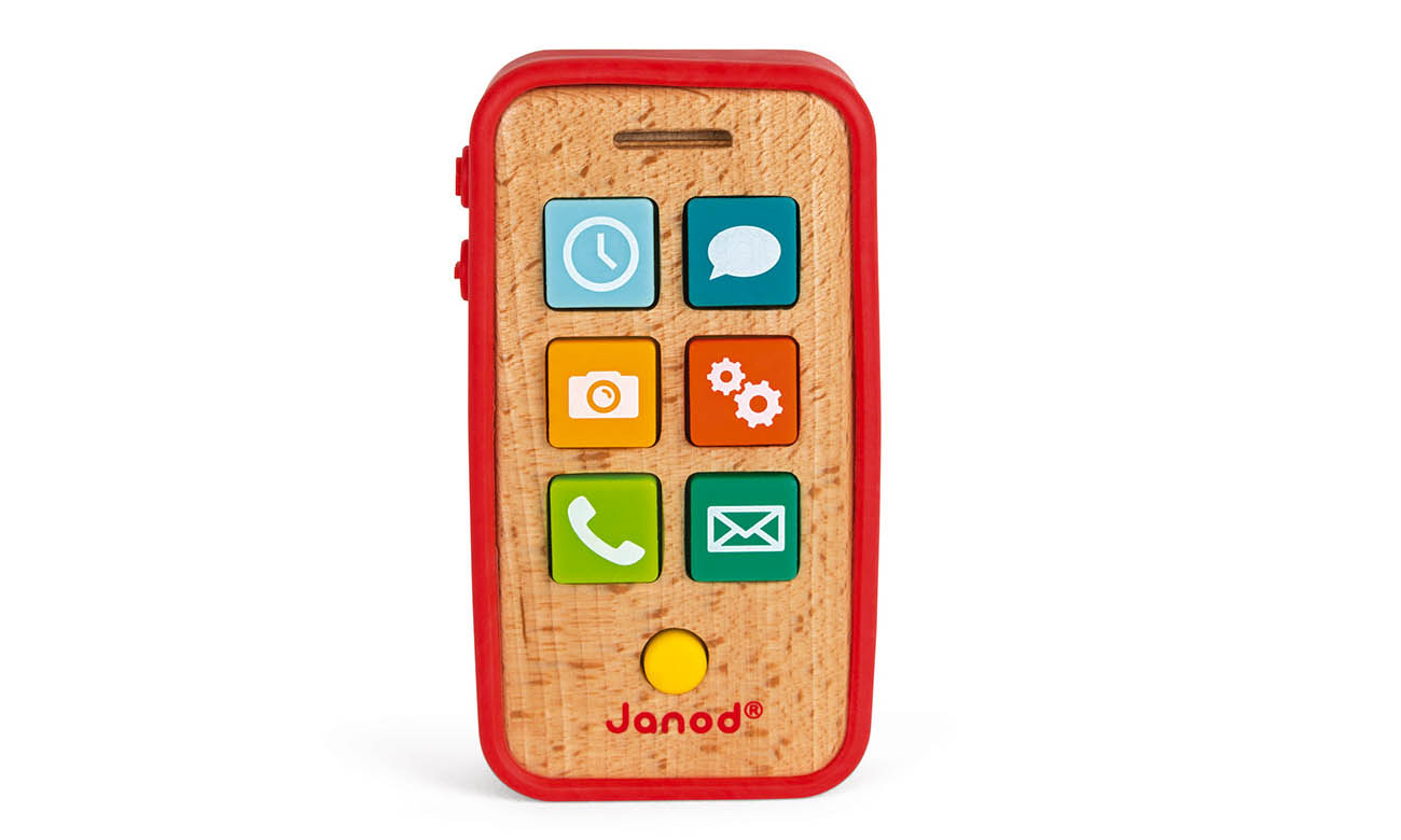 Janod drewniany telefon z dźwiękami J05334