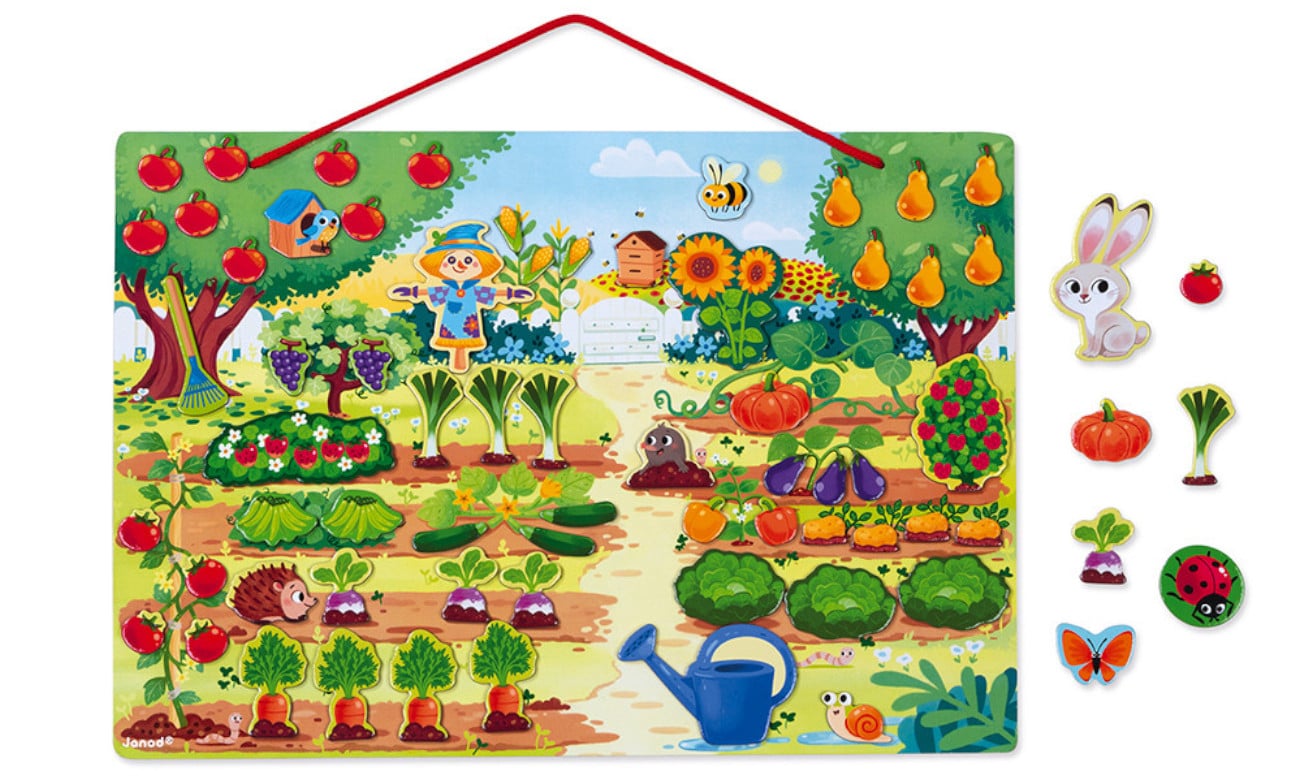 Janod Drewniana układanka magnetyczna Ogród J05463