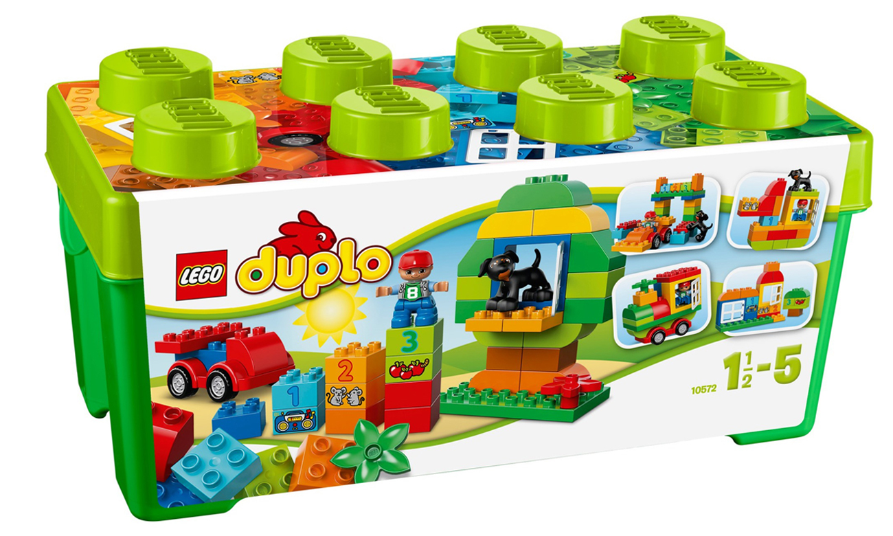 klocki LEGO w zielonym pudełku