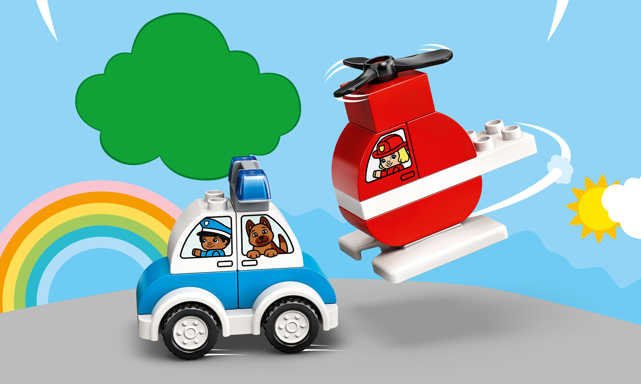 LEGO DUPLO Helikopter strażacki i radiowóz