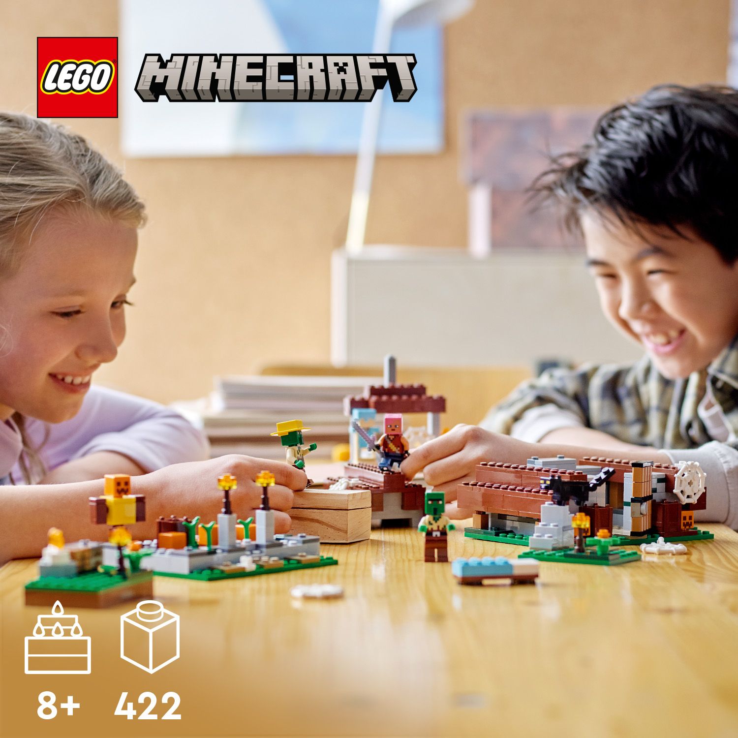 Zabawa w stylu Minecrafta® w wiosce zombie