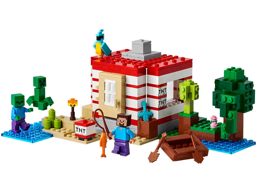 LEGO Minecraft Dom TNT w dżungli 21275 zawartość zestawu