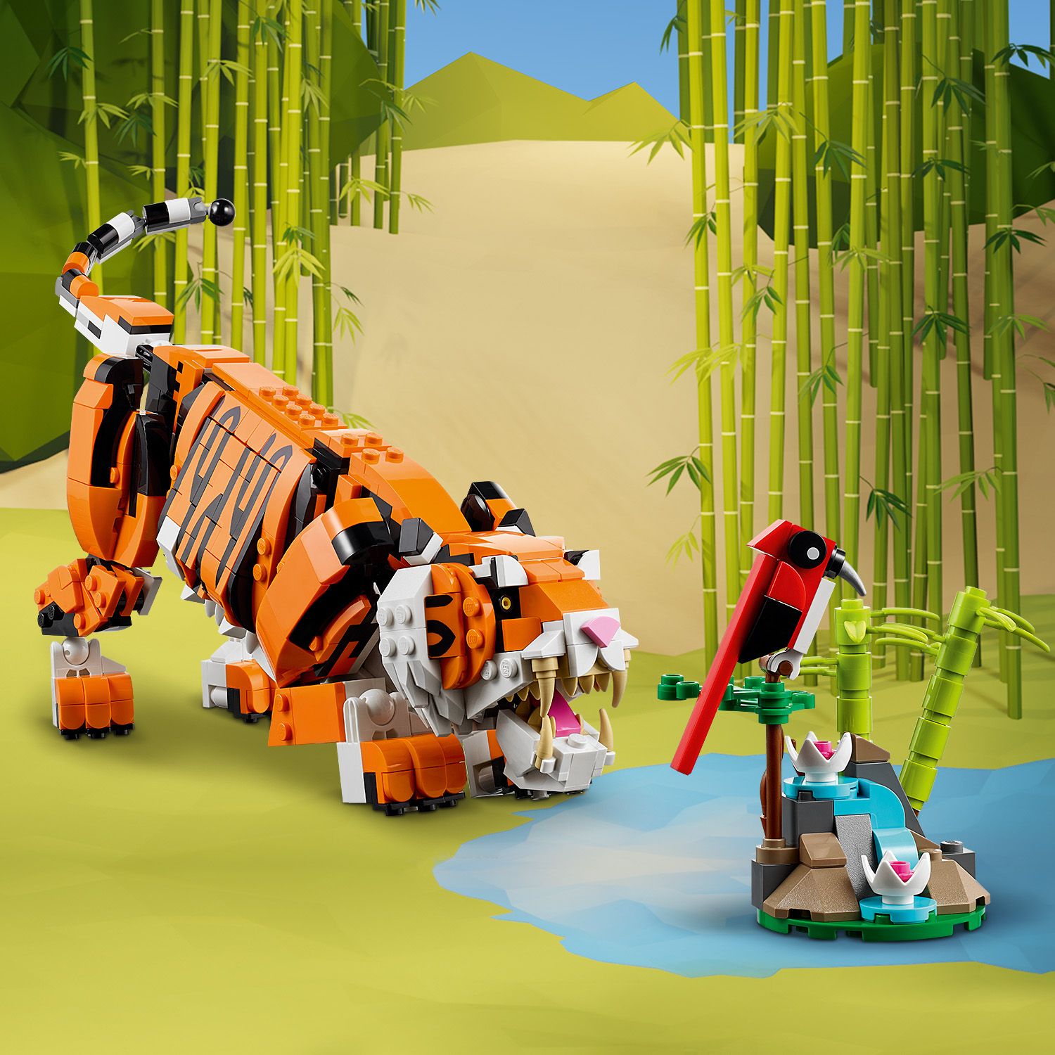 Spielspaß mit dem Tiger und Vogel