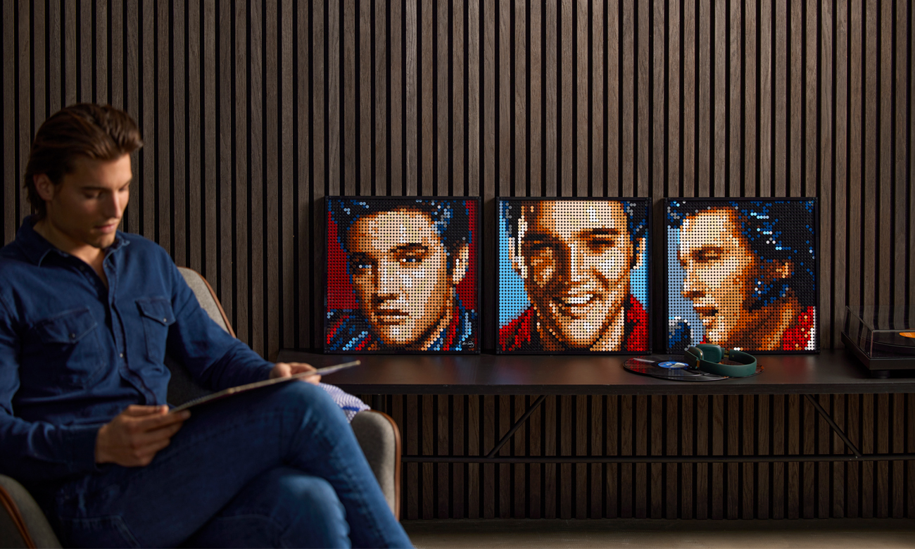 portret elvisa presleya z klocków lego