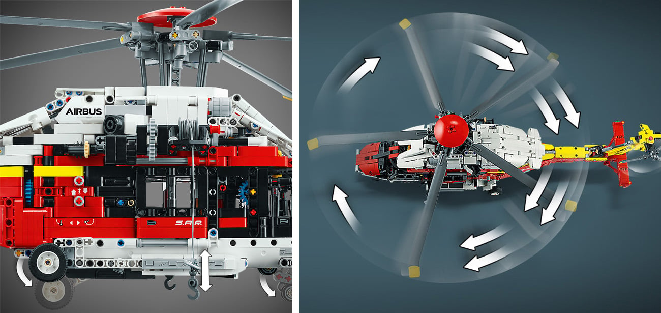 гелікоптер з механічними функціями lego technic