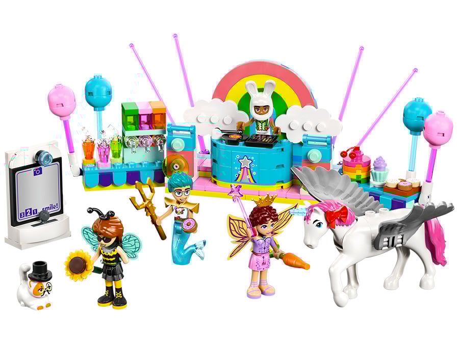 LEGO Friends Bal przebierańców z jednorożcem i wróżką 42661 zawartość zestawu