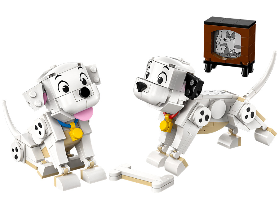 LEGO Disney 101 dalmatyńczyków Szczeniaczki Szczęściarz i Penny 43271 zawartość zestawu
