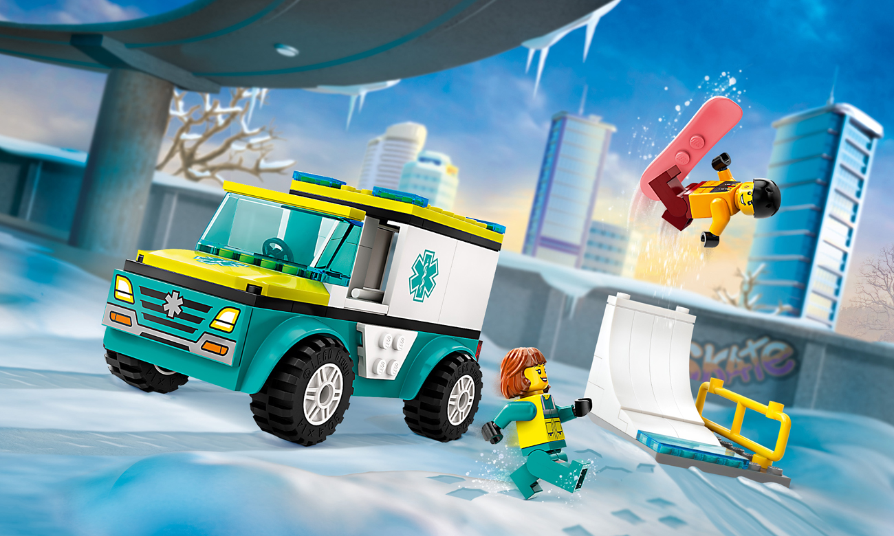 LEGO City Krankenwagen und Snowboardfahrer