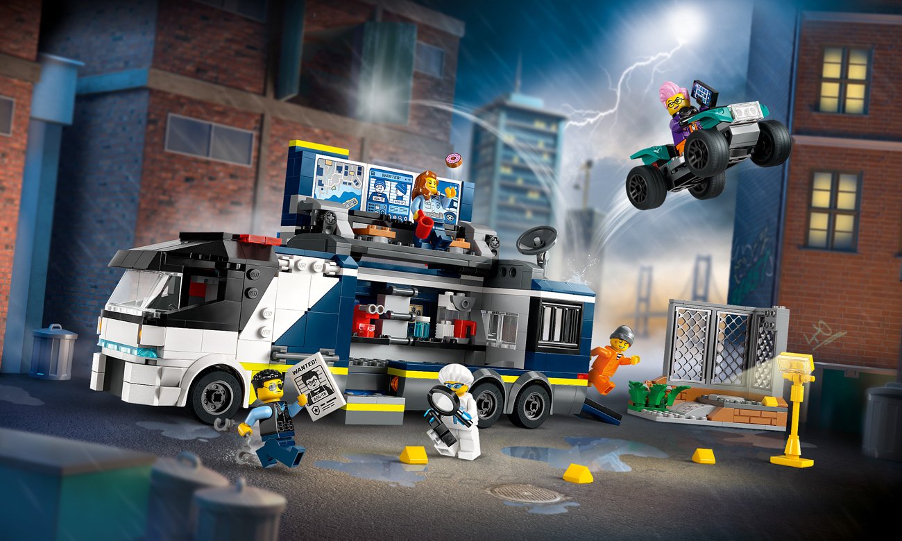 Поліцейська вантажівка LEGO City зі злочинною лабораторією