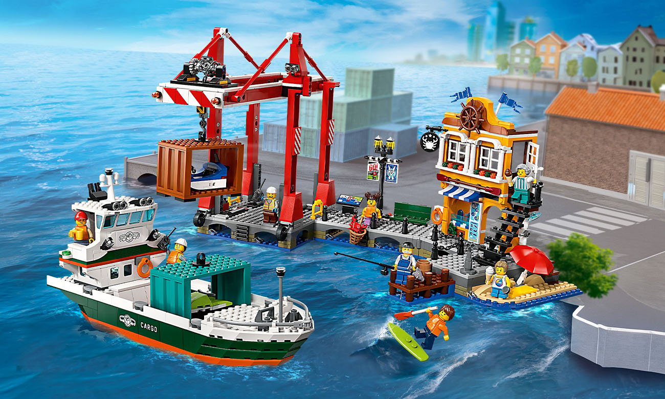 LEGO City 60422 Hafen mit Frachtschiff