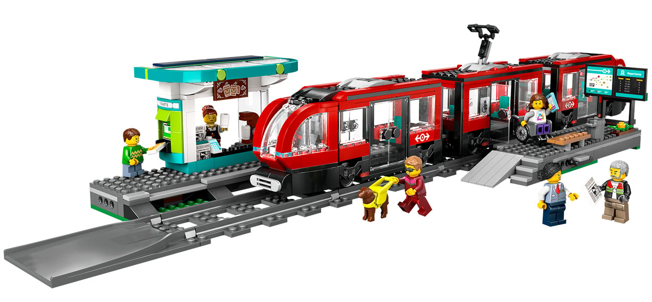 LEGO City 60423 Straßenbahn mit Haltestelle