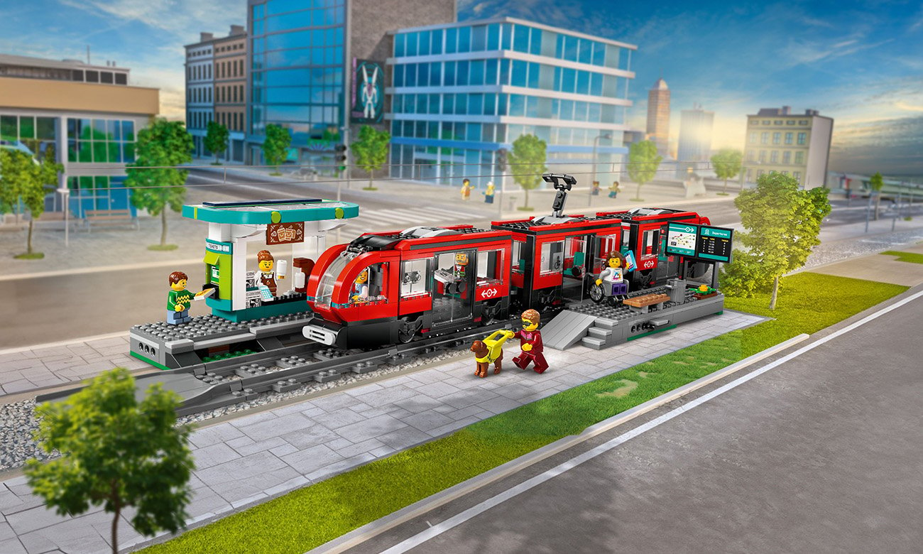 LEGO City 60423 Straßenbahn mit Haltestelle