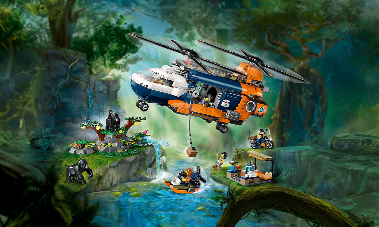 LEGO City Helikopter der Dschungelforscher in der Basis 60437