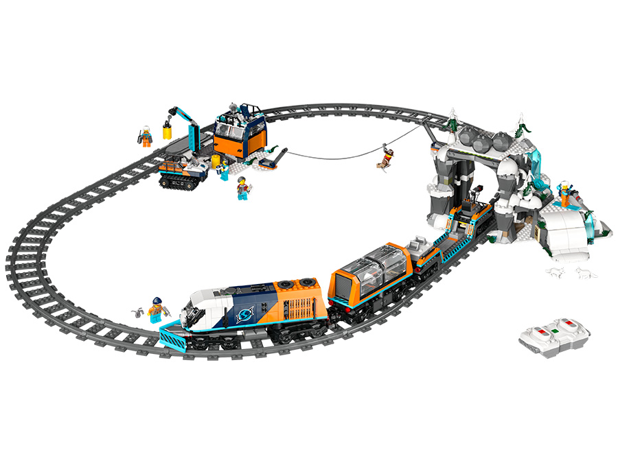 LEGO City 60470 Ekspres polarny arktycznych odkrywców zawartość zestawu