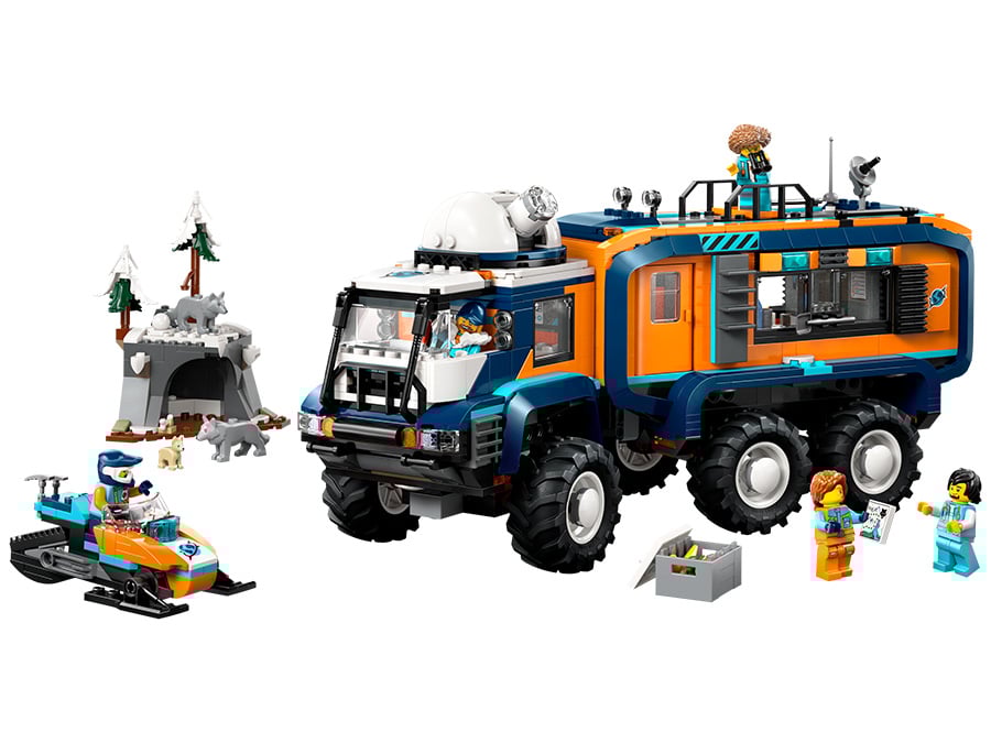 LEGO City 60471 Ciężarówka z laboratorium arktycznej odkrywczyni zawartość zestawu