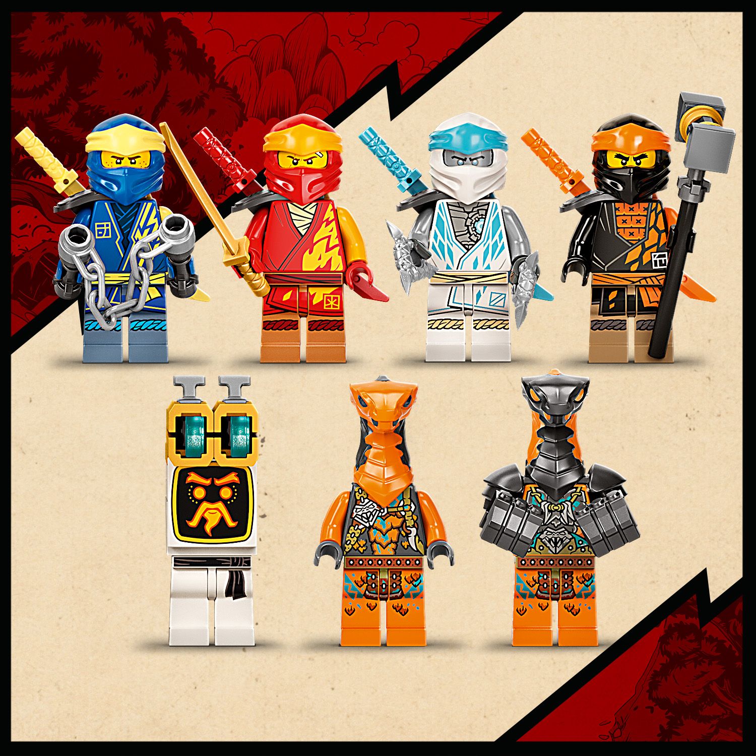 W komplecie siedem minifigurek