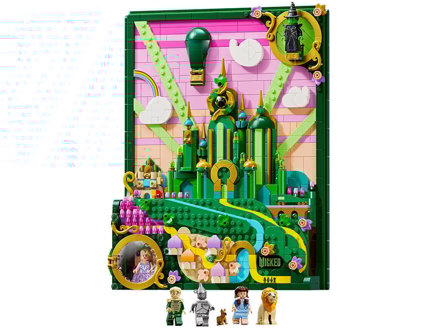 LEGO Wicked Obraz Emerald City złożony zestaw na białym tle