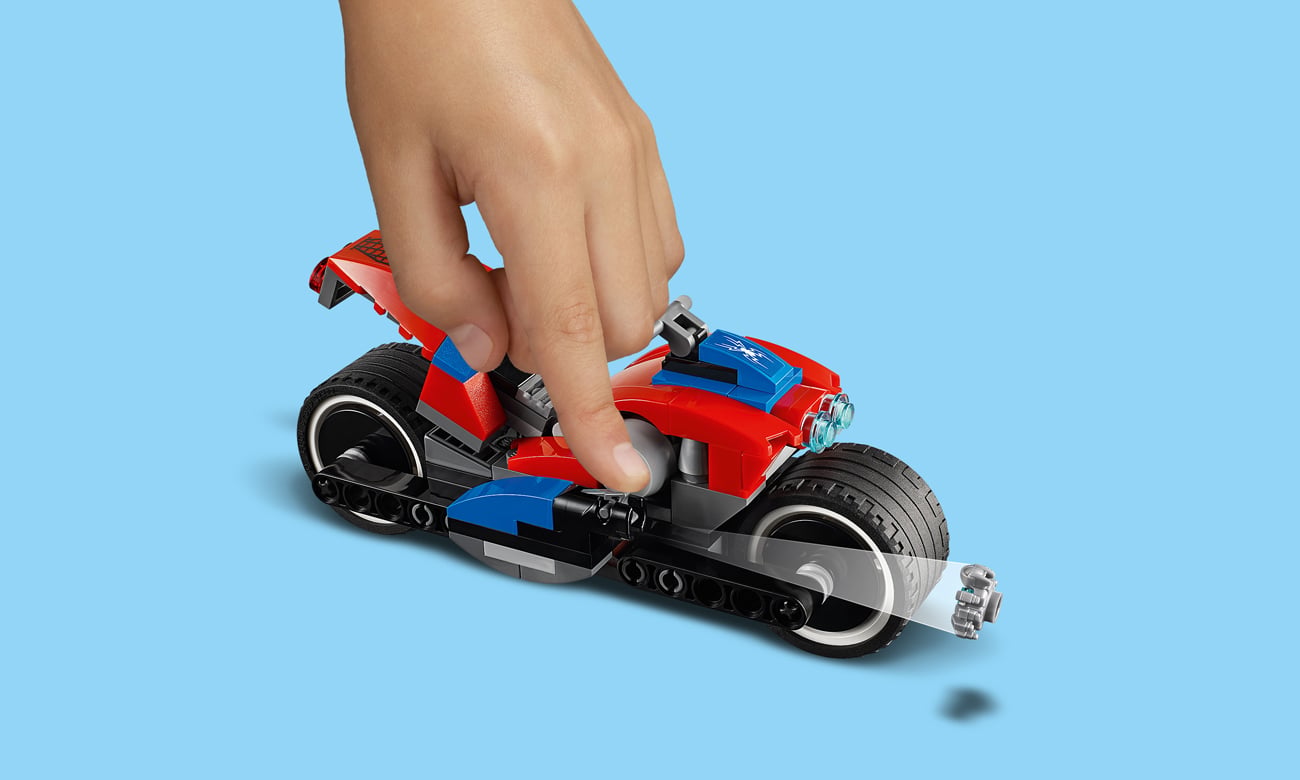 lego spiderman motocykl