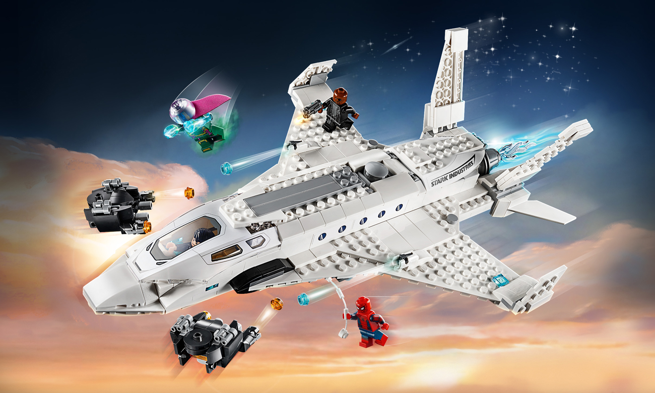 LEGO Marvel Spider-Man Odrzutowiec Starka i atak dronów