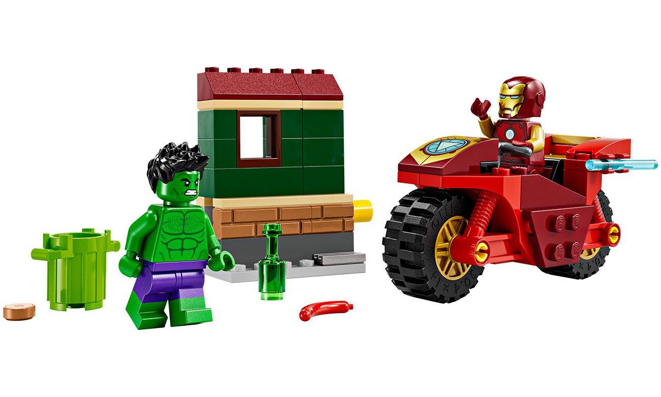 LEGO Marvel 76287 Iron Man mit Bike und der Hulk