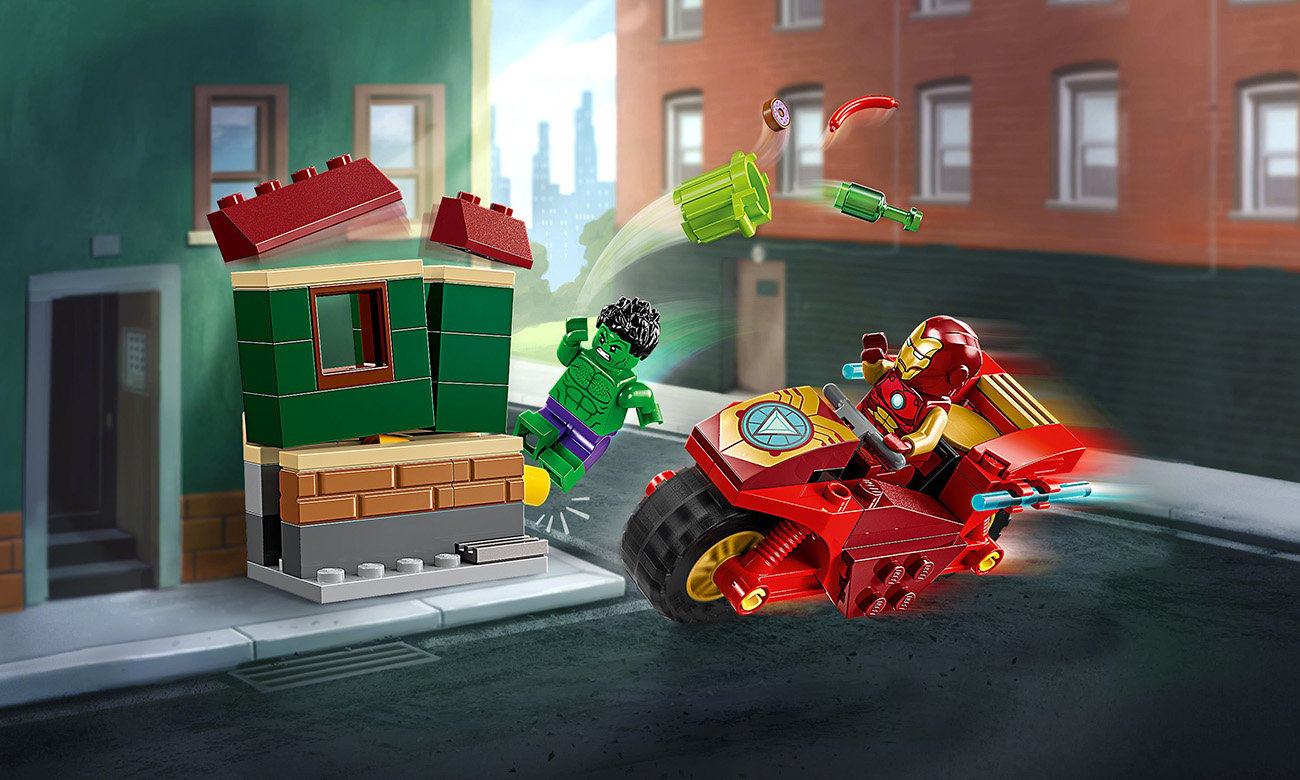 LEGO Marvel 76287 Iron Man mit Bike und der Hulk