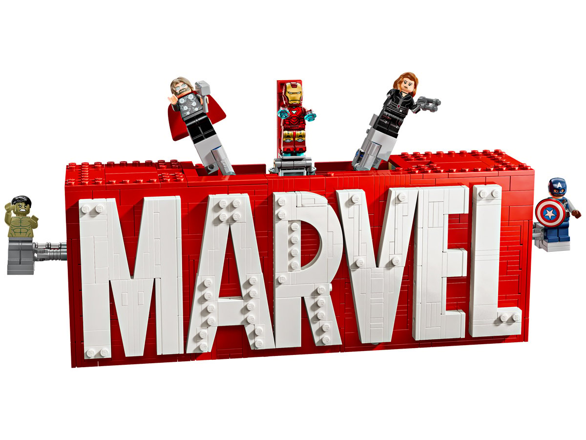 LEGO Marvel 76313 MARVEL Logo mit Minifiguren