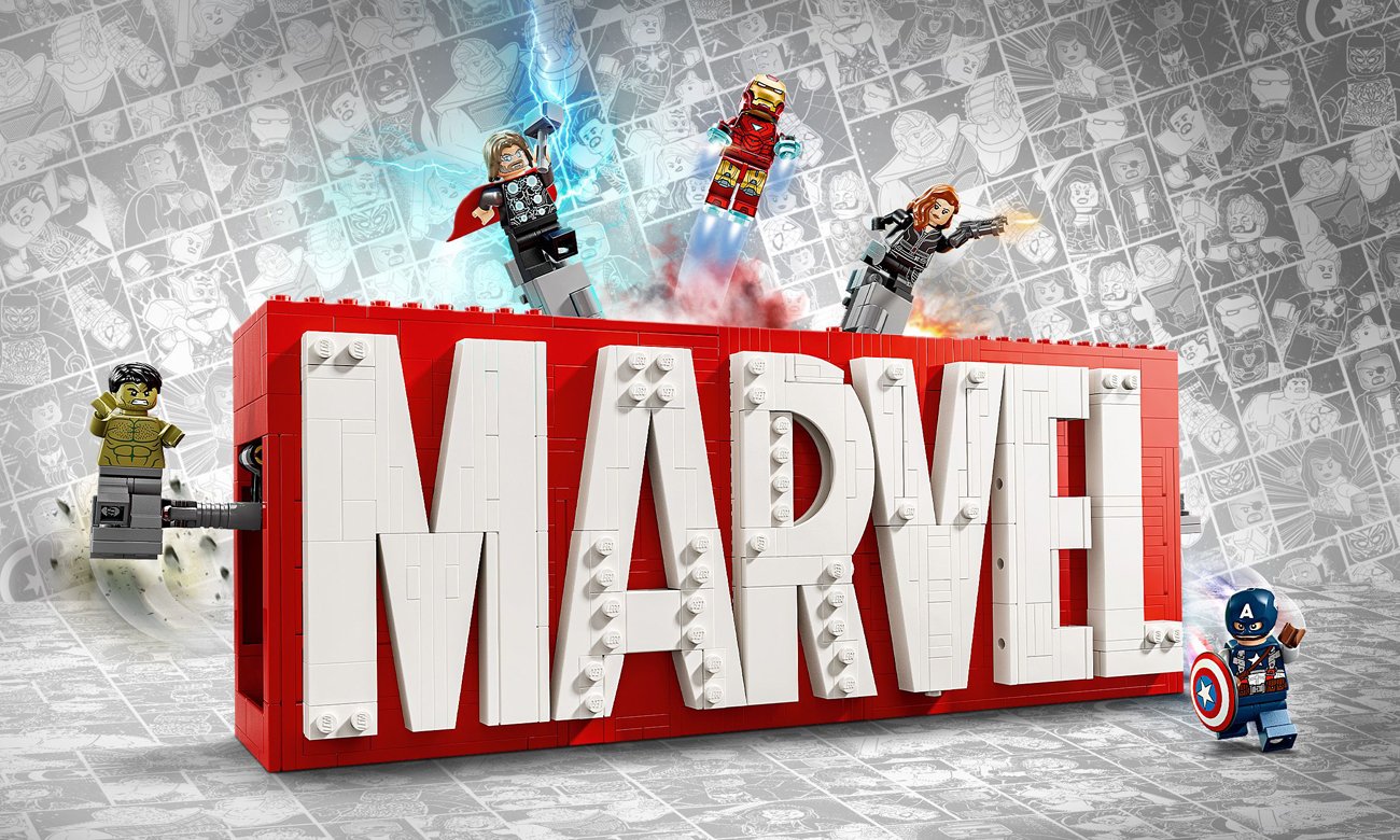 LEGO Marvel 76313 MARVEL Logo mit Minifiguren