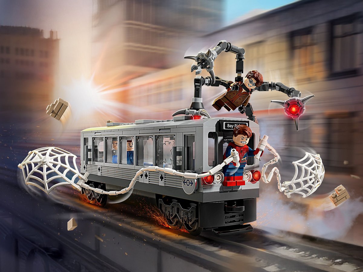 LEGO Marvel 76321 Spider-Man kontra Doc Ock – scena w metrze