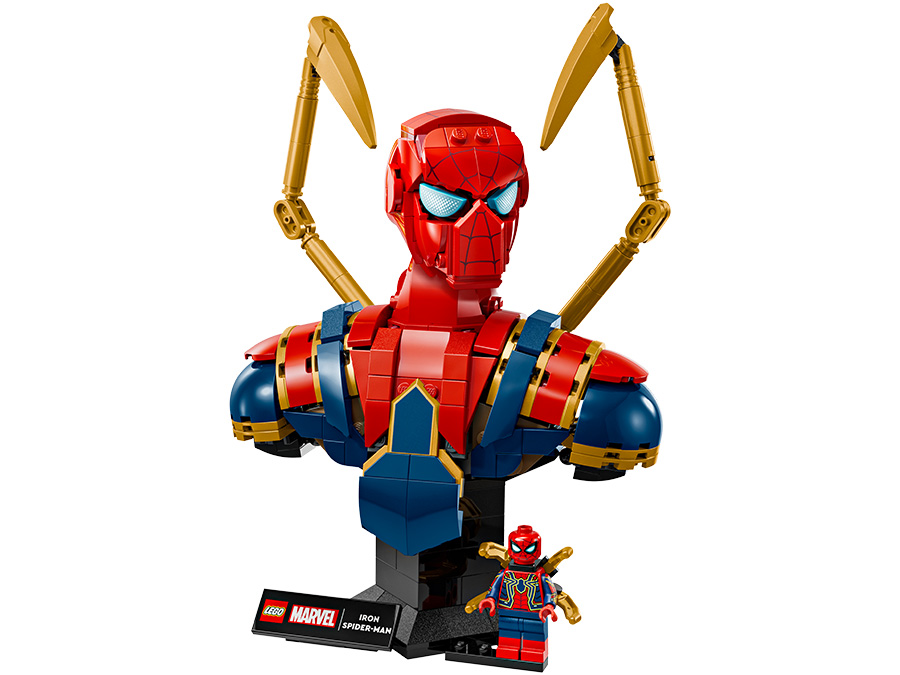 LEGO Marvel Popiersie Iron Spider-Mana 76326 zawartość zestawu