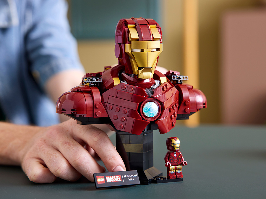 LEGO Marvel Popiersie Iron Mana MK4 76327 detale
