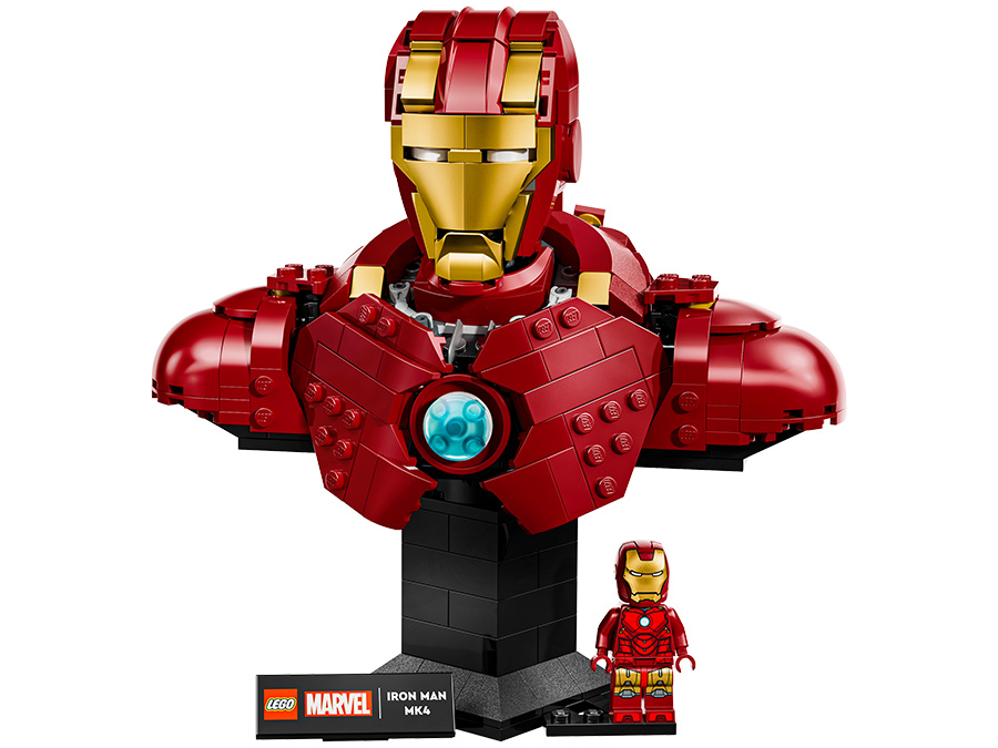 LEGO Marvel Popiersie Iron Mana MK4 76327 zawartość zestawu