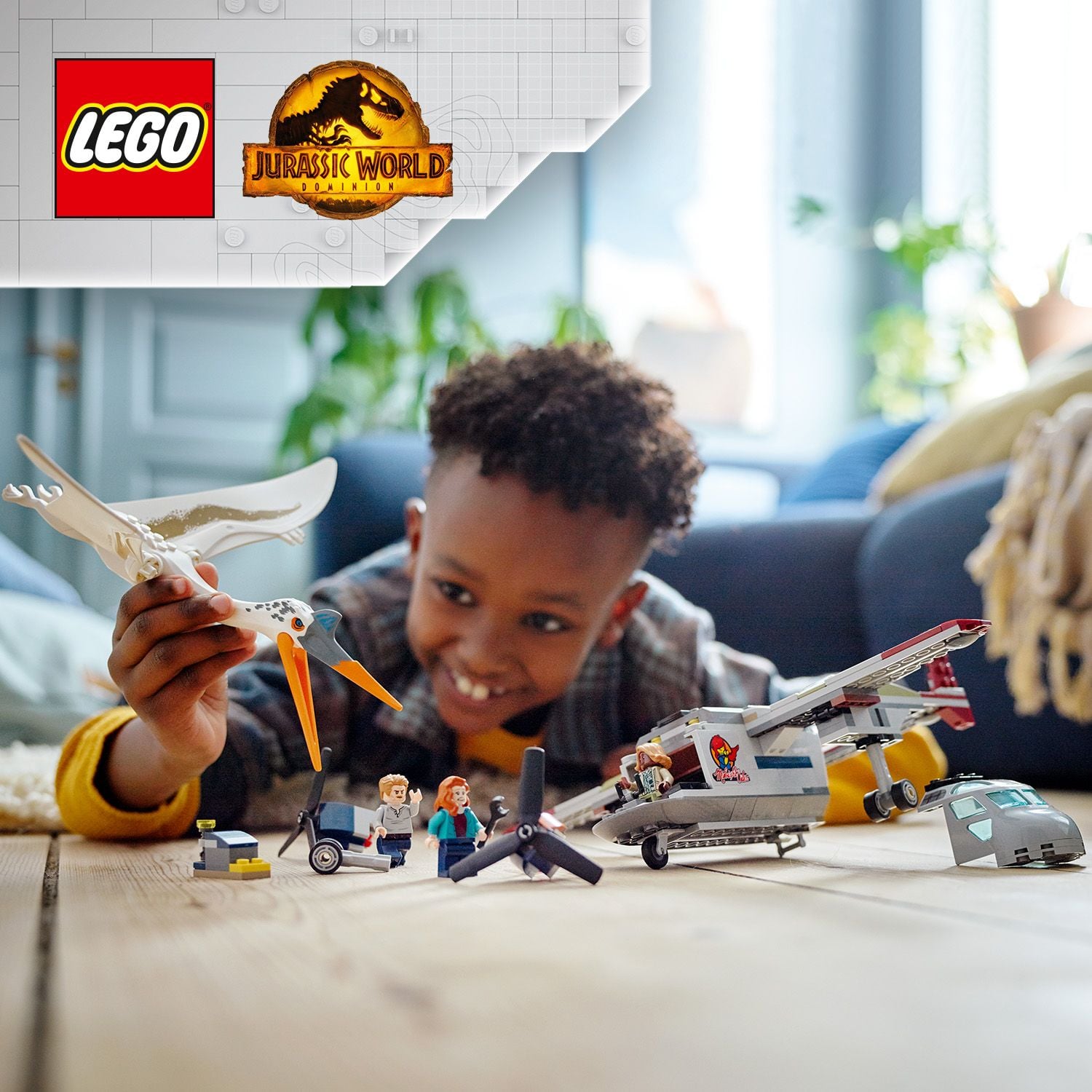 Zestaw do zabawy z dinozaurem i samolotem