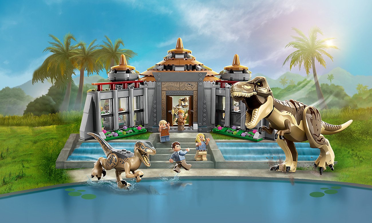 LEGO Jurassic World Centrum dla odwiedzających: atak tyranozaura i raptora 76961