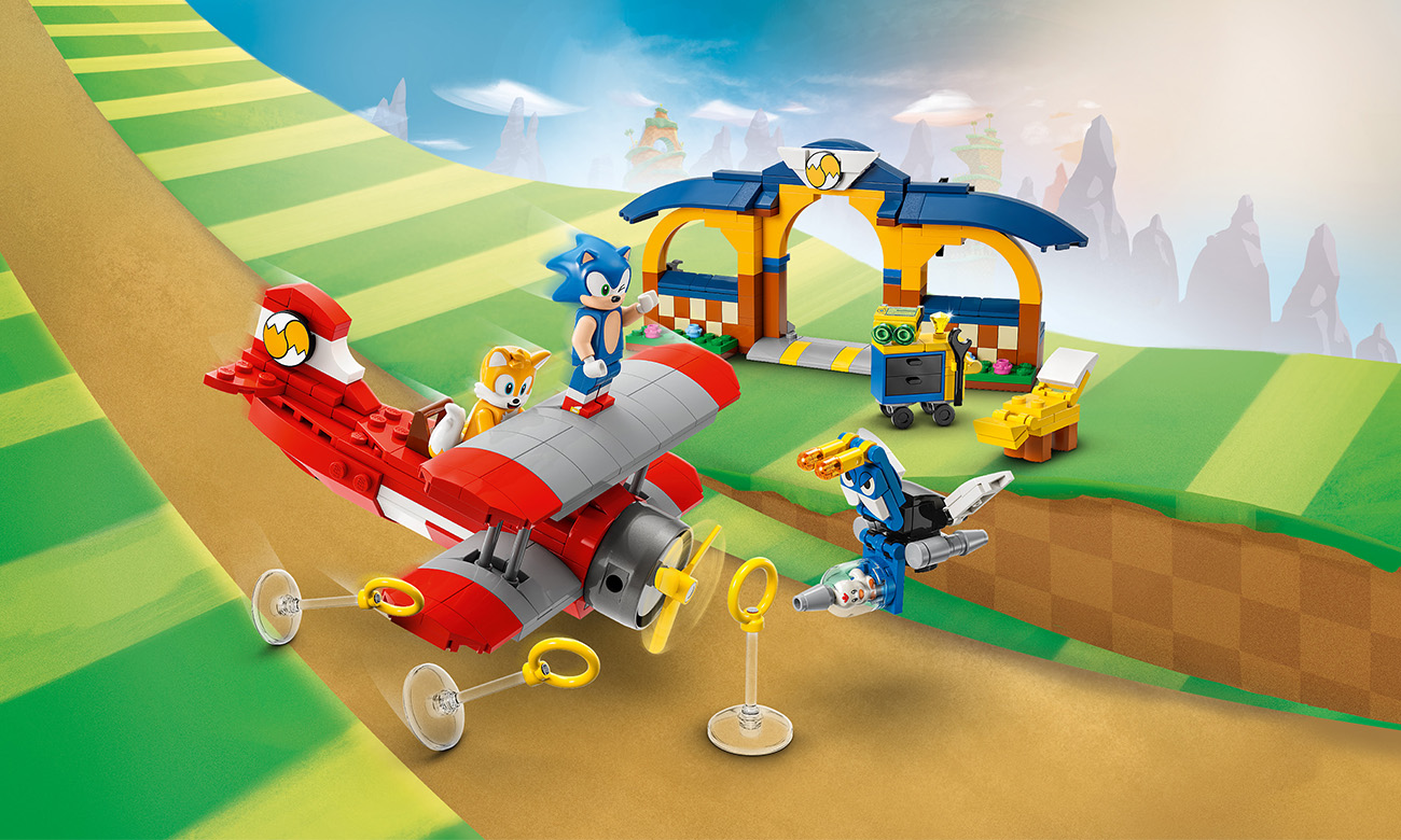 LEGO Sonic the Hedgehog Tails z warsztatem i samolot Tornado 76991