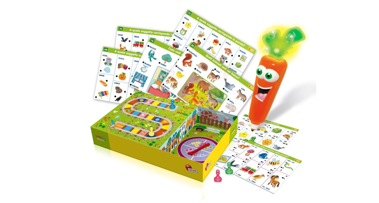 Lisciani Carotina Sprechender Stift - Magnetisches Lernspiel Buchstaben & Wörter 2in1