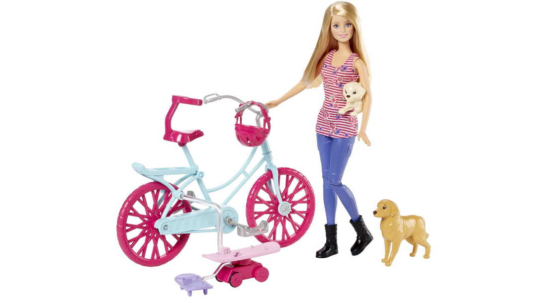 pris Pub velsignelse Mattel Barbie na rowerze z pieskami - Lalki i akcesoria - Sklep internetowy  - al.to