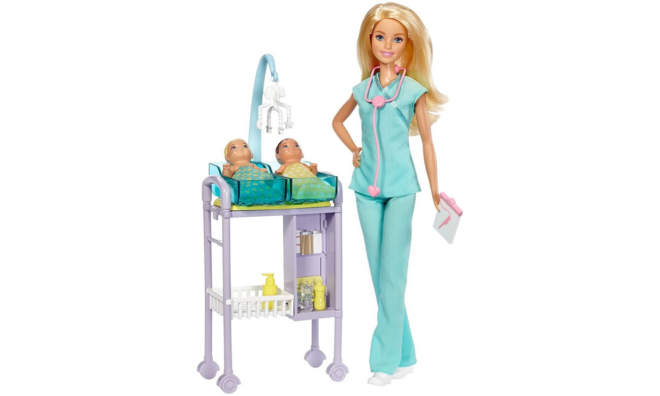 Mattel Barbie Lekarka blondynka z bobasami