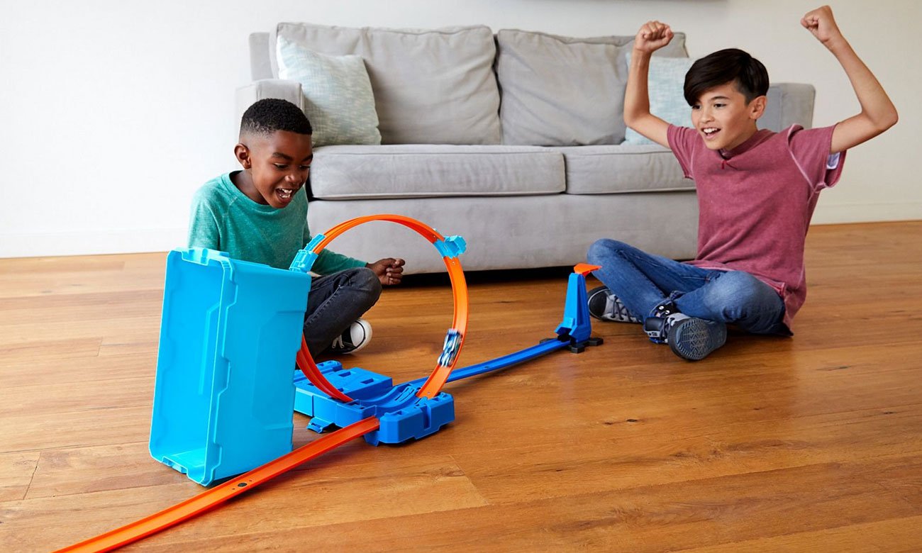 Mattel Hot Wheels Track Builder Zestaw Kaskaderskie pętle niebieskie FLK90
