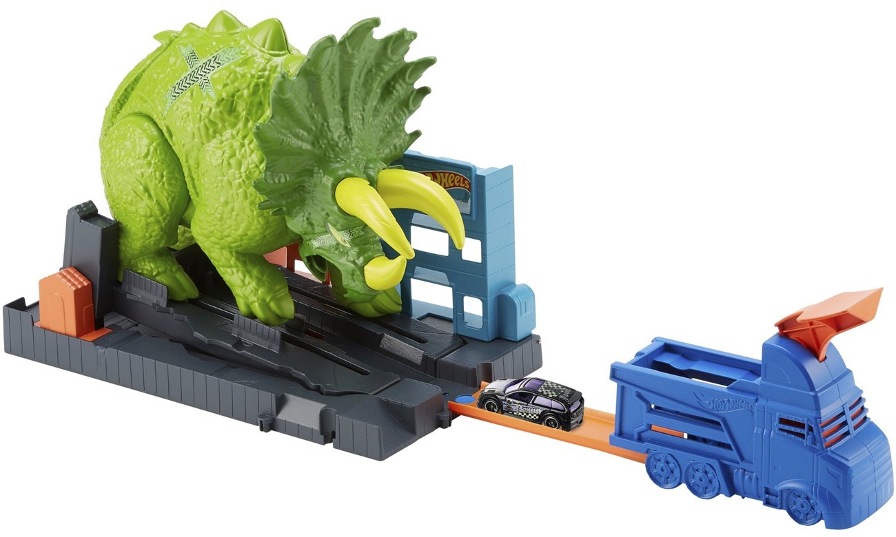 Mattel Hot Wheels City Zestaw Starcie z triceratopsem